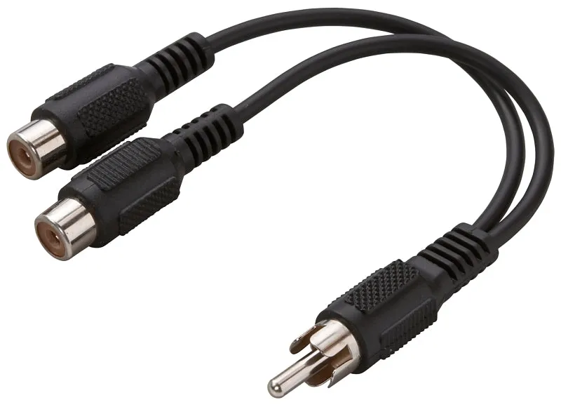 Zenith AY1003RCAMF RCAM to RCA-Y Cable, 3 in L, 1 -Connector A, Male, 2 -Connector B, Female, Black :CD: QUANTITY: 1